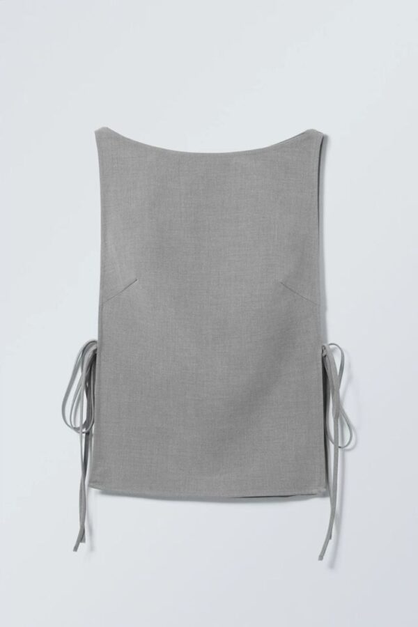 Blusa Gris Moño de lado