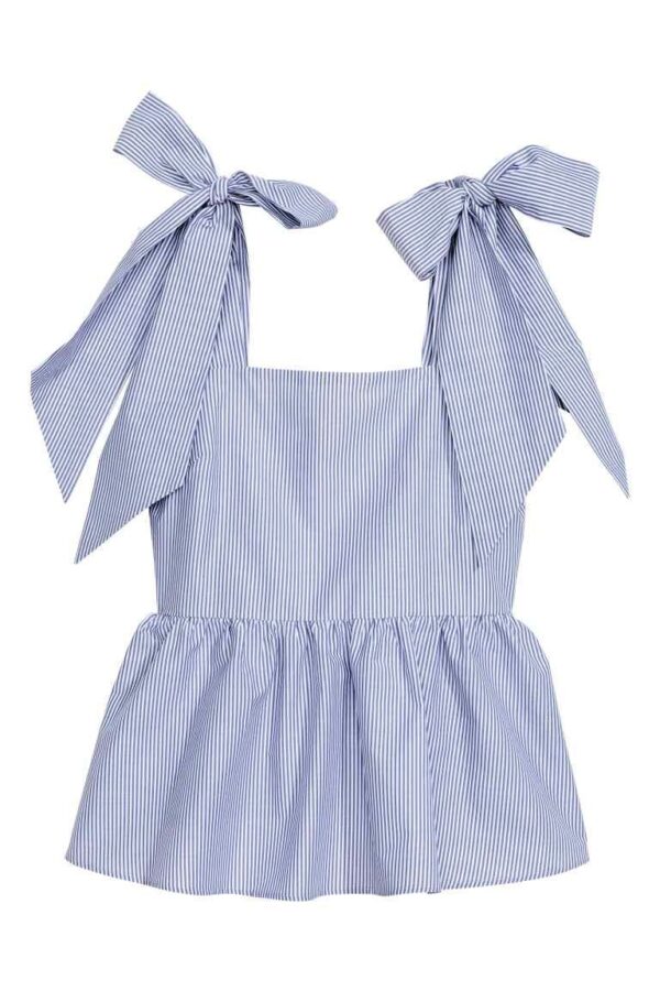 Blusa Azul con Moños