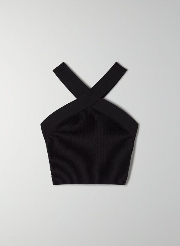 Top Negra con Cuello