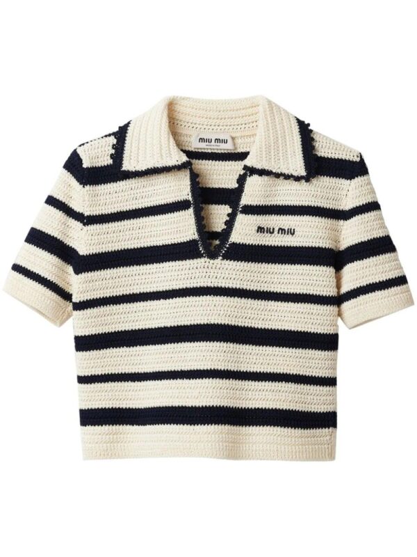 miu miu blusa blanca de rayas